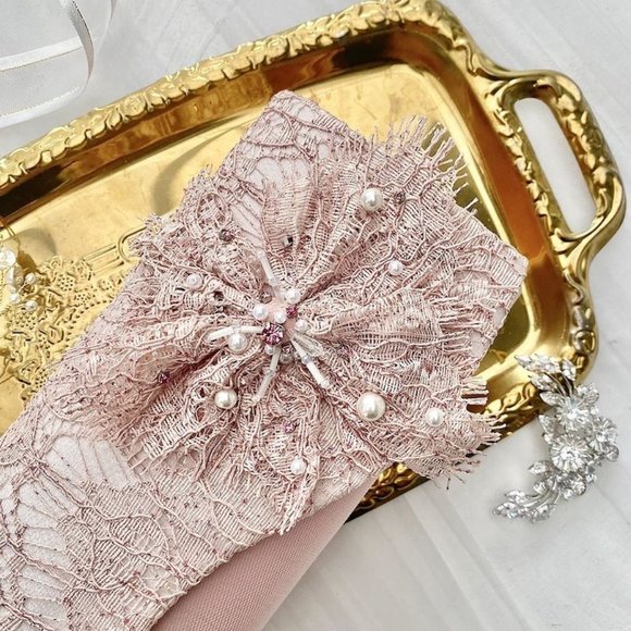 Rose Gold Pink Lace Shoes ( Mule) Only Shoes in this listing... - Picture 3 of 7